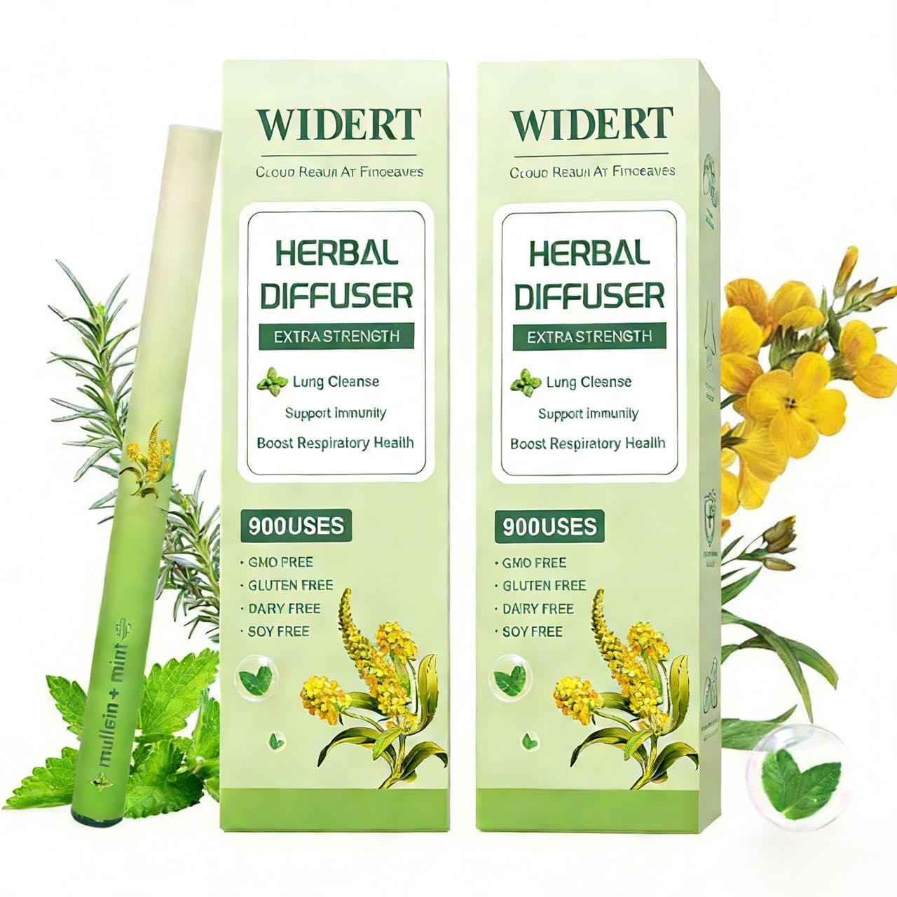 WIDERT Extra Strength Lung Cleanse Herbal Air Diffuser Pen - Mint