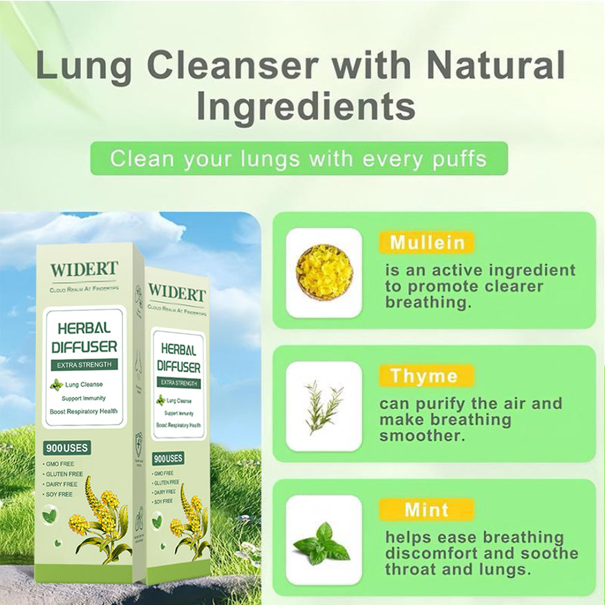 WIDERT Extra Strength Lung Cleanse Herbal Air Diffuser Pen - Mint