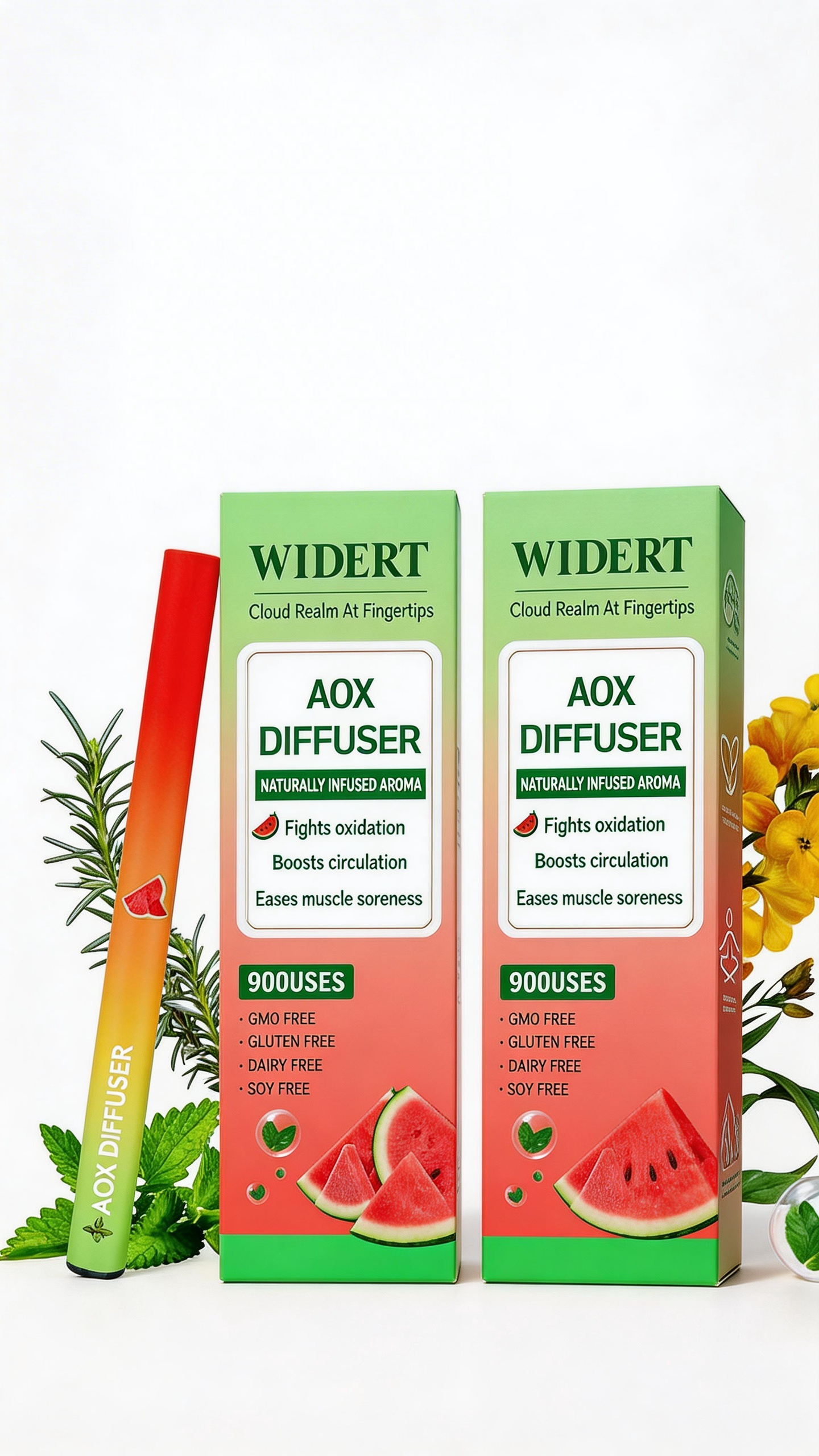 WIDERT Extra Strength Lung Cleanse Herbal Air Diffuser Pen - Watermelon